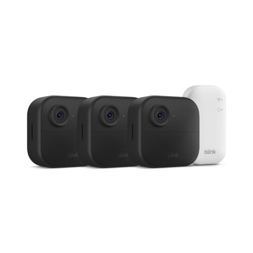 Blink Outdoor 4 (último modelo): Cámara de seguridad inteligente inalámbrica, dos años de duración de la batería, visión diurna HD de 1080p y nocturna por infrarrojos - Sistema de 3 cámaras