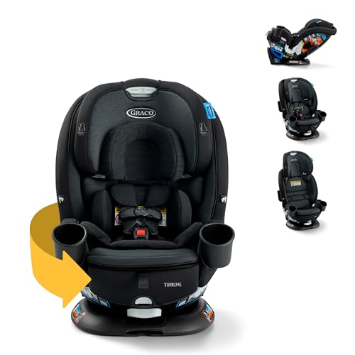 Graco Turn2Me 3-in-1 Rotating Convertible Car Seat, Cambridge, Rear-Facing Rotation, Forward-Facing Mode, Highback Booster Up to 100 lbs, Easy Install, Adjustable Headrest & Harness, Steel Reinforced Frame