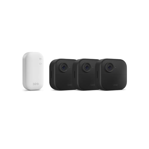 ⚡ BLITZDEAL (-68%) Blink-Kamera Outdoor 4 | Kabellose intelligente HD-Sicherheitskamera, zwei Jahre Batterielaufzeit, funktioniert mit Alexa | 3-Kamera-System mit enthaltenem Sync Module Core | IP65