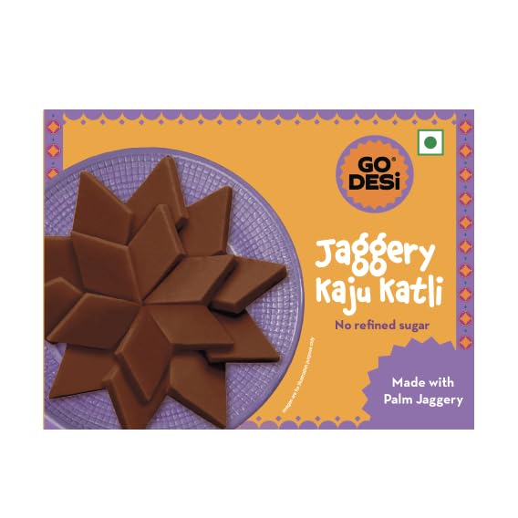 Jaggery Kaju Katli - 100g | Made with 69% Cashews and Palm Jaggery | Gud Kaju Katli | Indian Sweets | Sweets Gift Pack