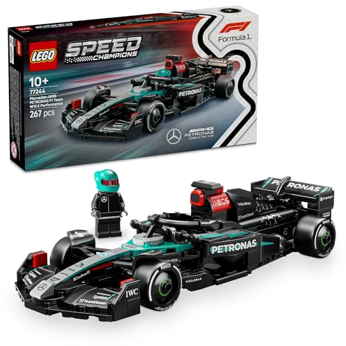 LEGO Speed Champions Auto da Corsa Mercedes-AMG PETRONAS F1 W 15 Macchina Giocattolo da Collezione con Minifigure del Pilota, Modello per Bambini da 10 Anni o per Adulti Fan della Formula 1 77244 : Am