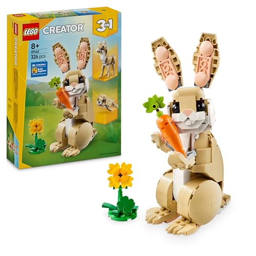 LEGO Creator 3in1 Lief Konijn – Schattige Speelgoed Dieren Figuren Verandert In Een Lama Of Zeehond – Creatief Verjaardagscadeau Voor Meisjes en Jongens Vanaf 8 Jaar – 31162