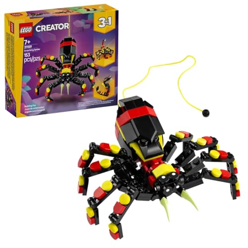 LEGO Creator 3in1 Wilde Tiere: Überraschungsspinne - Spielzeug zum Umbauen in eine Skorpion Figur oder Schlange - Bauset mit 3 Modellen - Geschenk für Jungen und Mädchen ab 7 Jahren 31159
