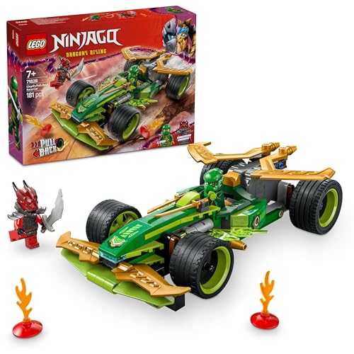 LEGO NINJAGO Lloyd’s Pull-Back Race Car Toy with 2 Minifigures for Imaginative Play - Dragons Rising Ninja Set - Gift for 7 Plus year Old Boys & Girls 71828