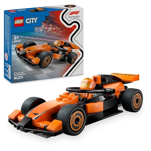 (-34%) LEGO City F1 Rennfahrer mit McLaren Rennauto - Spielzeug Formel 1 Modell mit Rennwagen und Minifigur - Kleines Geschenk für Jungen und Mädchen ab 6 Jahren oder Motorsport Fans 60442