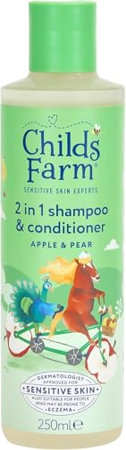Childs Farm 2 in 1 Hair Shampoo and Conditioner, Gentle Tear Free, Apple and Pear Fragrance, Children, Kids, Baby, 250ml