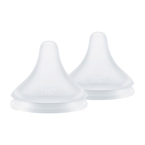 NUK Perfect Match Slow Flow Soft Silicone Nipple with Anti-Colic Vent, 2 Pack, BPA Free