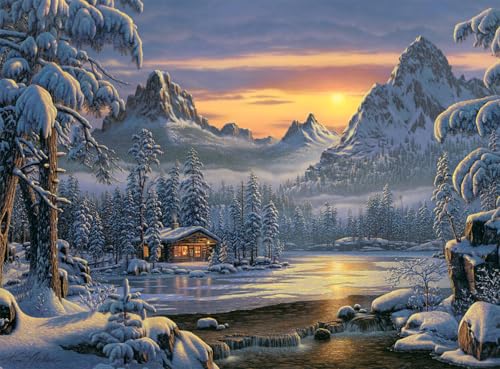 Buffalo Games - Kim Norlien - Evening on Mountain Lake - 1000 Piece Jigsaw Puzzle for Adults -Challenging Puzzle Perfect for Game Nights - Finished Size is 26.75 x 19.75
