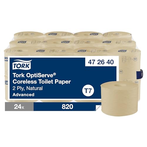 (-21%) Tork OptiServe Hülsenloses Toilettenpapier Natur T7, Advanced, 2‑lagig, 24 x 820 Blatt, 472640