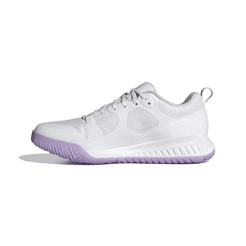 (-34%) adidas Damen Court Team Bounce 2.0 Shoes, Cloud White/Core Black/Powder Plum, 46 2/3 EU