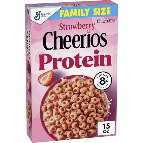 Cheerios Protein Cereal, Strawberry, 8g Protein, Family Size, 15 oz