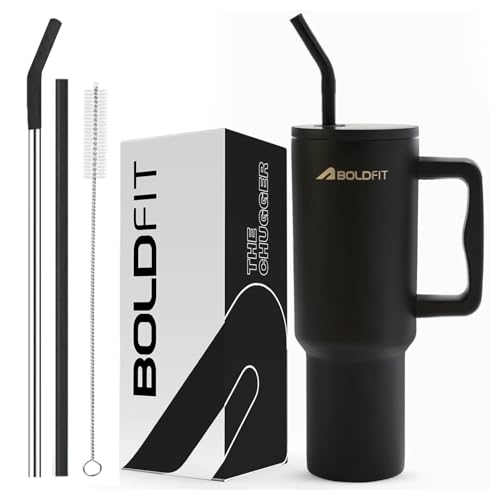Tumbler Bottle with Lid and Straw 1.2L Stainless Steel Water Tumbler | Leakproof Travel Mug with Handle & Reusable Straw Sipper with Cleaning Brush 12