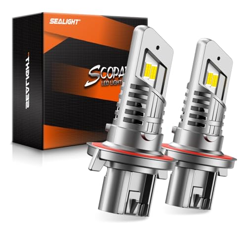 SEALIGHT H13 Bulb compatible 9008, 30000LM 6500K White Light, 1:1 Design with Cooling Fan, 60000+ Hours Lifspan Plug and Play, 2 Pack