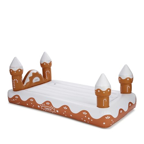 FUNBOY Kids Gingerbread House Holiday Sleepover Travel Bed & Air Mattress. Perfect for Sleepovers. Includes Carrying Storage Bag, Twin