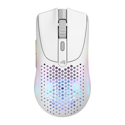 GLORIOUS Model O 2 Mini Wireless Gaming Mouse (White) | 57g Superlight Symmetrical Shell, Hybrid 2.4GHz And Bluetooth Connectivity, 26K Optical Sensor