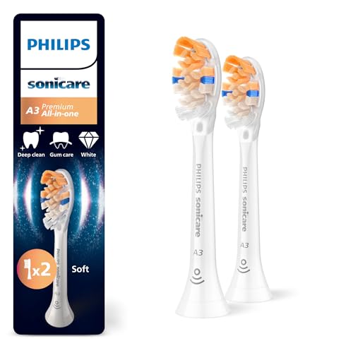 (-38%) Philips Sonicare A3 Premium All-in-One Original Ersatzbürstenköpfe, Weiß, 2er-Pack, HX9092/87