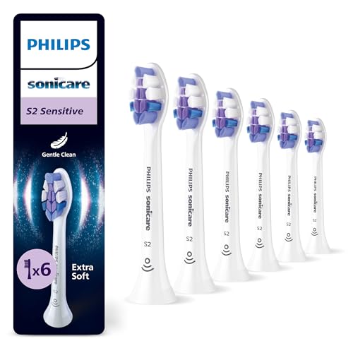 (-37%) Philips Sonicare S2 Sensitive, Original Ersatzbürstenköpfe, Weiß, 6er-Pack, HX6056/87