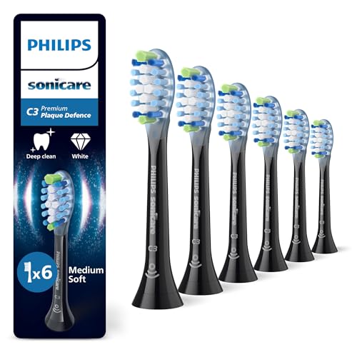 (-17%) Philips Sonicare C3 Premium Plaque Defense, Original Ersatzbürstenköpfe, Schwarz, 6er-Pack, HX9046/88