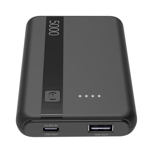 🔥 STARKER PREIS (-61%) Cellularline - Power Bank 5000 - Kapazität: 5000mAh - Input: 1xUSB-C 10.5W - Output: 1xUSB 12W - Zellen: Li-ion Battery - Helle LEDs Zeigen den Reststrom an - Schwarz