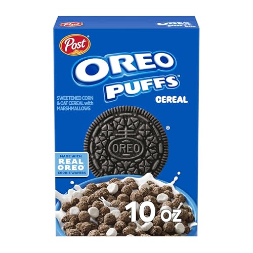 Post Oreo Puff Chocolate Breakfast Cereal, 10 oz Box