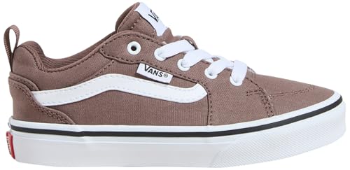 Vans Youth Filmore Shoe | Low-Top Fashion Sneakers for Boys & Girls, School & Everyday Wear, Canvas Deep Taupe, 2.5