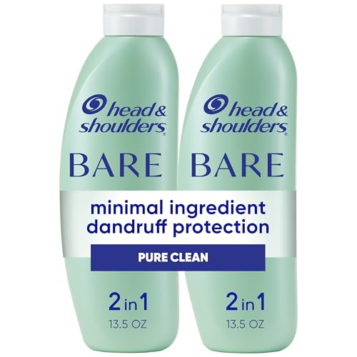 Head & Shoulders BARE 2-in-1 Dandruff Shampoo And Conditioner Twin Pack, Pure Clean, Sulfate-Free, Silicone-Free, Dye-Free, Eco-Friendly Bottles, Safe for All Hair Types, 13.5 Fl Oz Each (Set of 2)