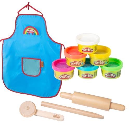 (-20%) roba x Play-Doh Kompaktes Spielset - FSC-Holzwerkzeuge, 6 Knetdosen & Schürze - Nachhaltiges, spielfertiges Geschenk für Kinder ab 3 Jahren