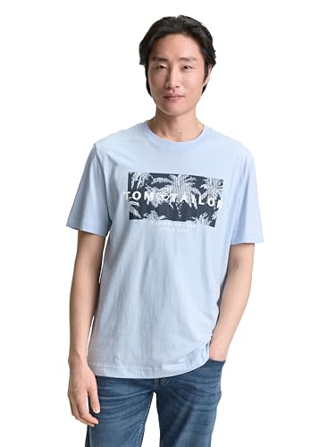 🔥 SELTEN SO GÜNSTIG (-62%) TOM TAILOR Herren 1046750 T-Shirt, 21068 - Light Powder Blue, XL EU