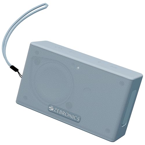 ZEBRONICS Sonic POD S, Portable Bluetooth Speaker, 8 Watts, Upto 7h Backup, Passive Radiator, Call Function, Bluetooth v5.3 | mSD | AUX, TWS, with Car