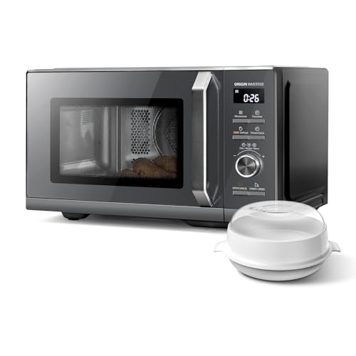 (-25%) Toshiba MW3-AC26SFI(MG) Mikrowelle mit Grill und Heißluft 6-in-1 Mikrowellenherd mit Dampfgarer 26L 900W Origin Inverter, Chef Defrost, Konvektion, Kombi., Dampf, Grill, Air Fry Auto Menü, Grau