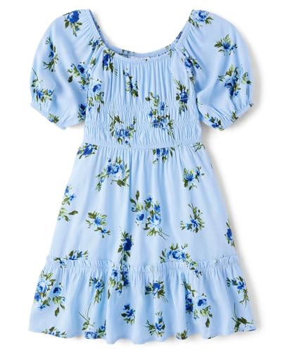 The Children's Place,Girls,Short Sleeve Smocked Summer Dresses,Breeze Floral,Small