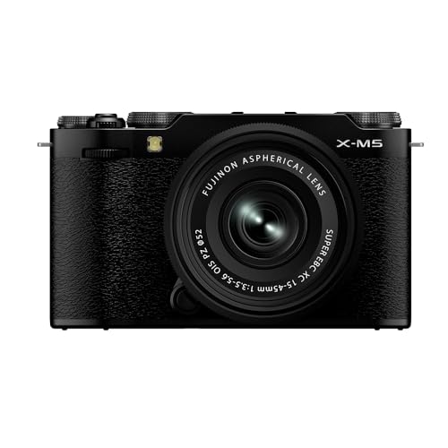 Fujifilm X-M5 26.1MP APS-C X-Trans CMOS 4 with 15-45 f/3.5-5.6 Lens|Retro Style mirrorless Compact Travel Camera|6.2k vlogging|High Speed Recording