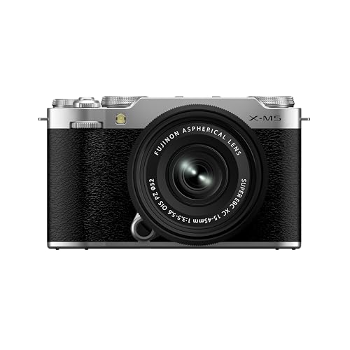 Fujifilm X-M5 26.1MP APS-C X-Trans CMOS 4 with 15-45 f/3.5-5.6 Lens|Retro Style mirrorless Compact Travel Camera|6.2k vlogging|High Speed Recording