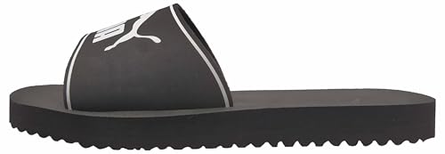 🔥 STARKER PREIS (-49%) Puma PURECAT 2.0 Slide Sandale, Unisex, Schwarz/Weiß, 10 UK