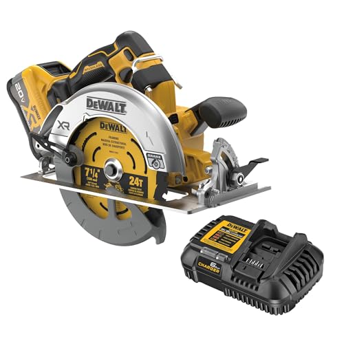 DEWALT 20V MAX XR 7-1/4" Cordless Circular Saw Kit XR POWERPACK with Battery and Charger Included (DCS590WW1)
