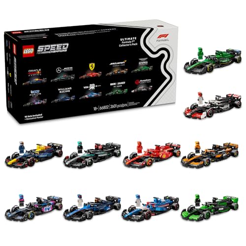 LEGO Speed Champions Ultimate Formula 1 Collector's Pack - Contains 10 Sets in 1 - Includes Exclusive Poster - Collectible F1 Model Car Kit - Gift for Christmas - 66802
