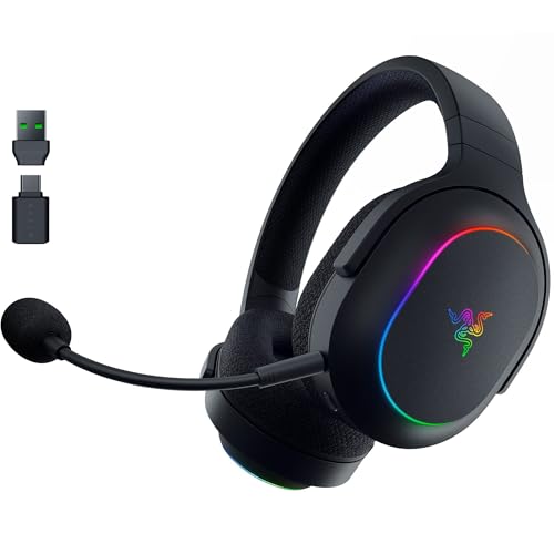 Razer Barracuda X Chroma Wireless Gaming Headset: 2.4GHz Wireless & Bluetooth - Lightweight - Chroma RGB - 40mm Drivers - Cardioid Mic - 70 Hr Battery - for PC, Mac, PS5, Switch 2, Smartphone - Black