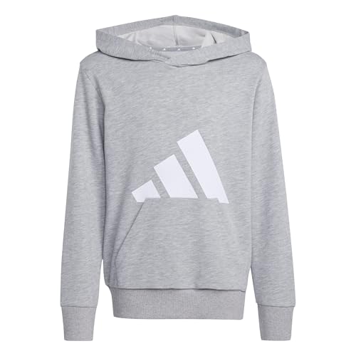 (-25%) adidas Unisex Kinder Essentials Big Logo Hoodie Sweatshirt, Medium Grey Heather/White, 7-8 Years