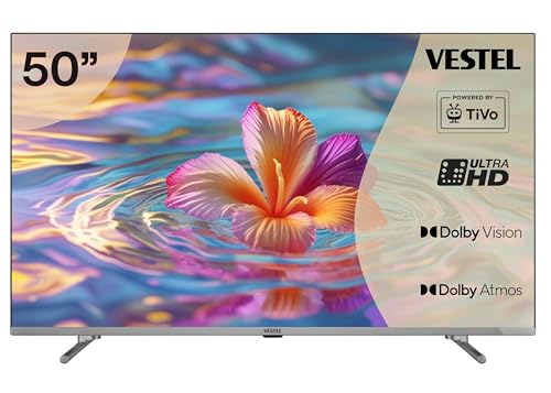 ⚡ BLITZDEAL (-34%) Vestel Fernseher 50 Zoll Smart TV Powered by TiVo, 4K UHD Fernseher mit Dolby Vision HDR, Dolby Atmos und integriertem Triple-Tuner, LED TV 50UT9840 schwarz