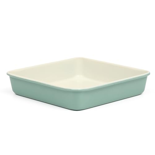 Martha Stewart Gallen 9 Inch Square Nonstick Carbon Steel Cake Pan - Teal