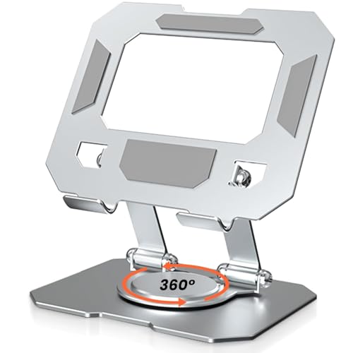 Aluminium Tablet Stand Holder with 360° Rotating Base, Multi Angle Adjustments Compatible for iPad Pro | 11 | 10.9 | 10.2 | Air | Mini, Samsung Galaxy