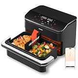 COSORI Dual Blaze TwinFry TF102S Heißluftfritteuse, 10 L, 2 Kammern, 4 Heizrohre, gleichmäßige Hitzeverteilung, Schwarz