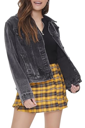 Forever 21 Plaid Mini Skirt Gold Small