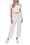 Forever 21 Paperbag Ankle Pants Cream Small
