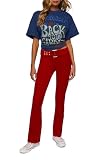 Forever 21 Corduroy Belted Flare Pants Ruby