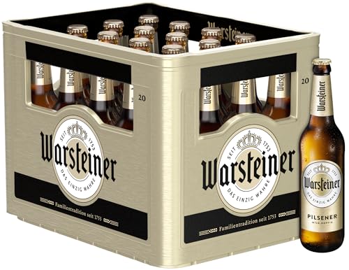 (-27%) Warsteiner Premium Pilsener Flaschenbier, MEHRWEG im Kasten, Mild süffiges Pils Bier, 20er Kiste (20 x 0.5 l)
