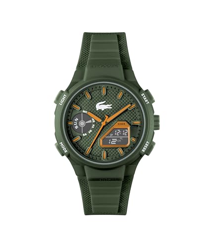 Lacoste LC33 Men’s Analog-Digital Watch – 45mm Sport Watch with Silicone Strap, 10ATM Water Resistant – Contemporary Fashion Timepiece – Gift for Him