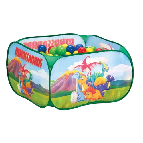 Styll Baby Piscina de Bolinhas com Basket 40 Bolinhas Coloridas Dinossauro Verde