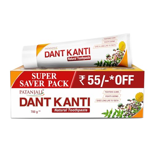 Patanjali Dant Kanti Natural Toothpaste 700G, Helps in Reduction in Bad Breath, Cavity Free Smile, Freshness with Protection, Healthy Gums & Effective