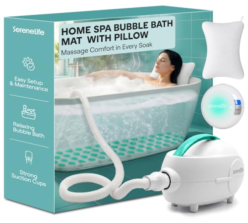 ⚡ BLITZDEAL (-46%) SereneLife Whirlpool Sprudelmatte für Badewanne mit Badewannenkissen